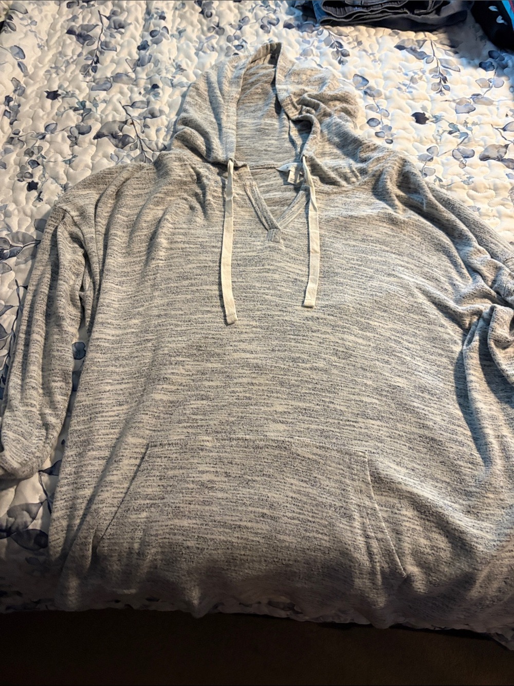 Market & Spruce Light Gray Marled Pullover Hoodie